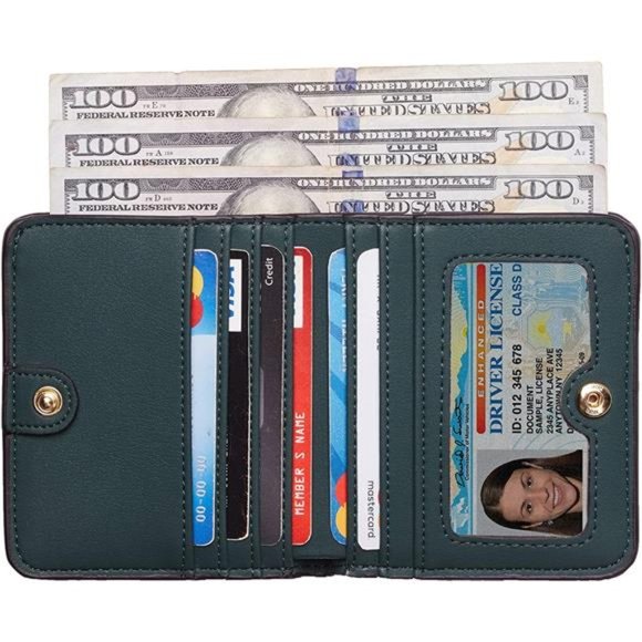 Womens Rfid Blocking Small Compact Bifold Luxury Genuine Leather Pocket Wallet - Picture 3 of 6